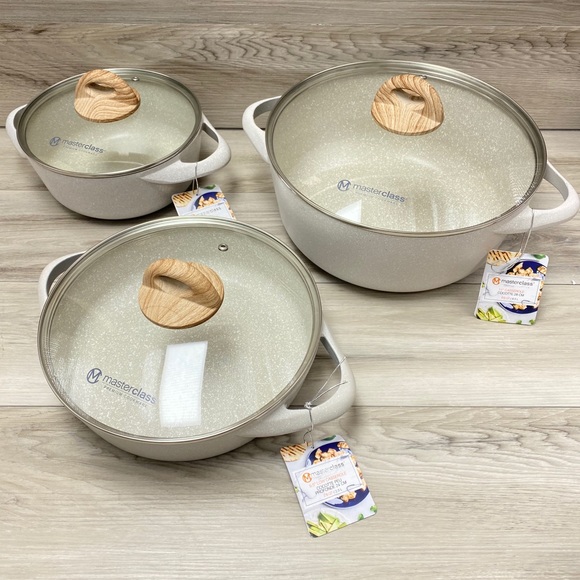 🆕 Masterclass Casseroles 8", 9.5" 11" Set of Casserole Pots - Picture 1 of 4